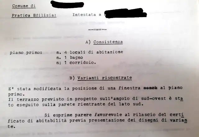 Agibilità sanante con evidenziate parziali difformità (Salva Casa)