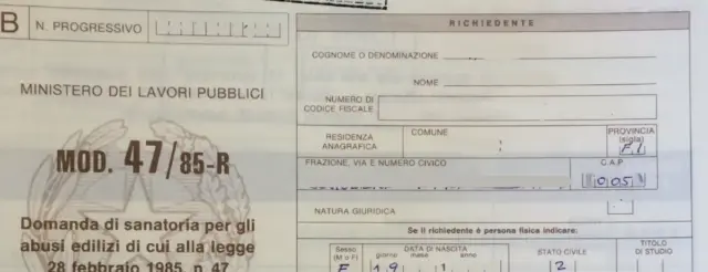 domanda di condono 1985